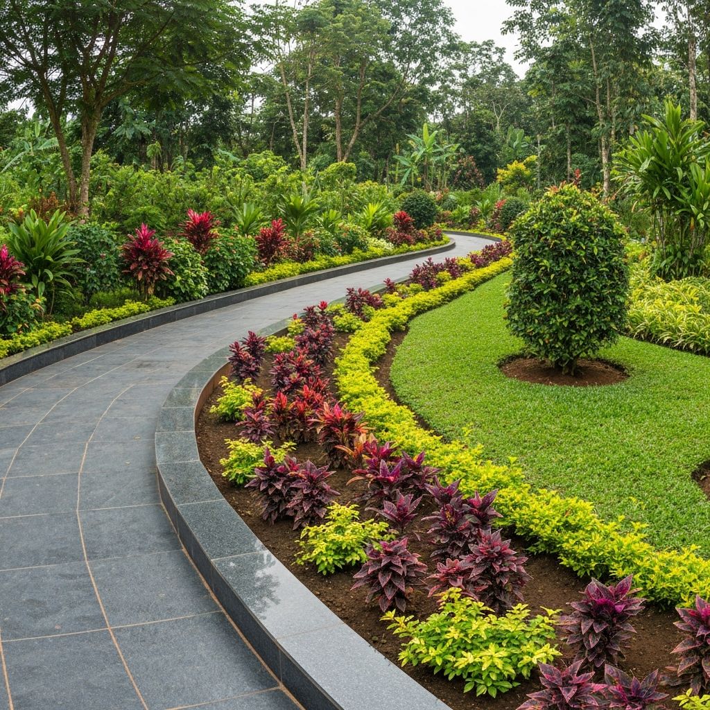 Bordure A2 le long d'une allée de jardin paysagé