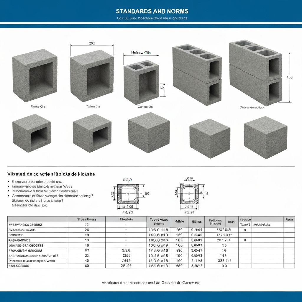 Guide complet des dimensions de parpaings en béton vibré avec alvéoles au Cameroun avec standards et normes